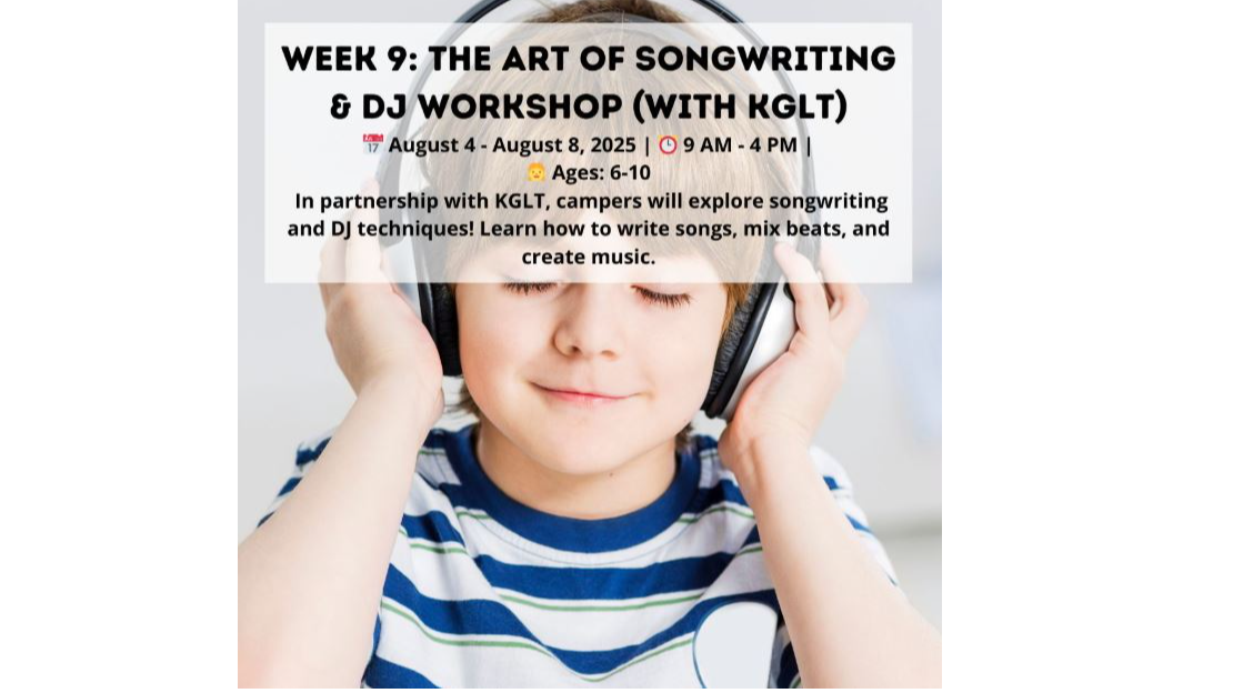 Kid’s Art Camp 2025 – Week 9: The Art of Songwriting and DJ Workshop