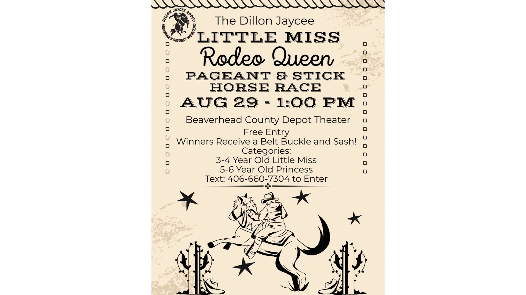Dillon Jaycee Little Miss Rodeo Queen Pageant & Stick Horse Race