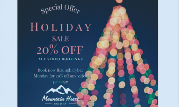 Holiday Video Promo: 20% off