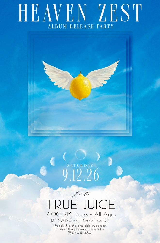 Heaven Zest Album Release Party W/ Emily Turner Of Free Creatures At True Juice Grants Pass Oregon