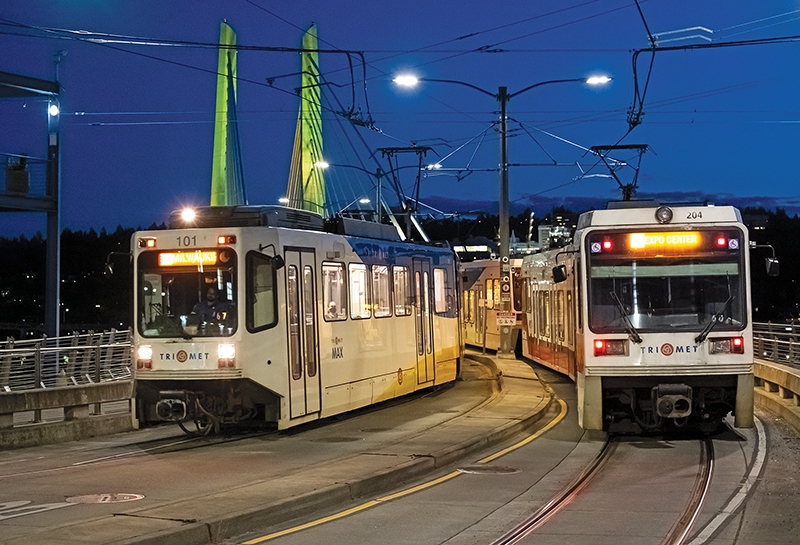 TriMet LRV Arrives at Oregon Electric Railway Museum