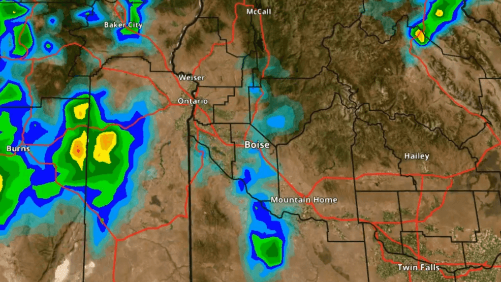 Scattered thunderstorms possible from eastern Oregon through Boise area