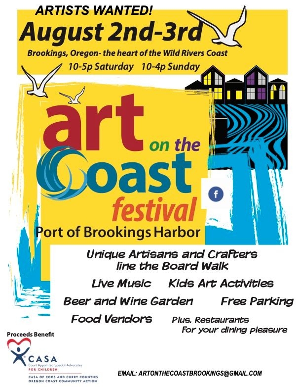 π¨π THIS WEEKEND! ππ¨ Join us at the Port of Brookings Harbor on August 2ndβ3rd for the Art on the Coast Festivalβa ce...