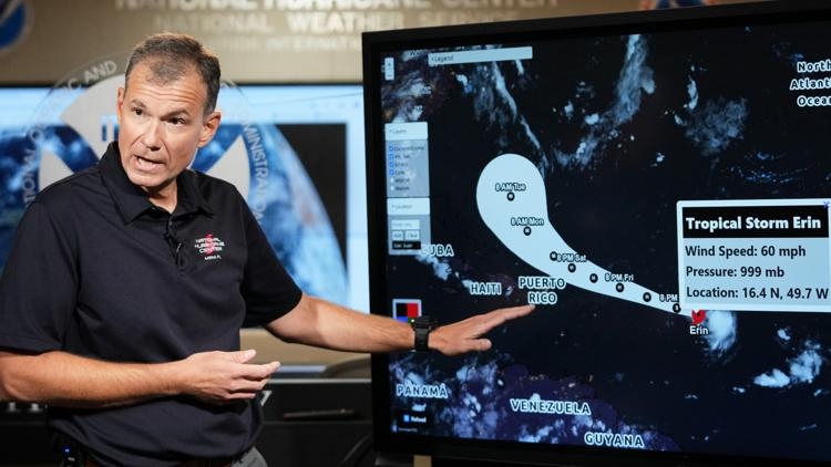 Erin strengthens into a Hurricane in the Atlantic, heavy rains expected in Puerto Rico and Virgin Islands