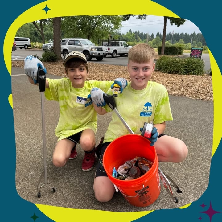 TEAM Tualatin is tough on trash throughout the summer! Thanks for making an impact in our parks and on our trails and streets.
Together Everyone Achieves More
https://www.tualatinoregon.gov/volunteer/youth-volunteer-opportunities