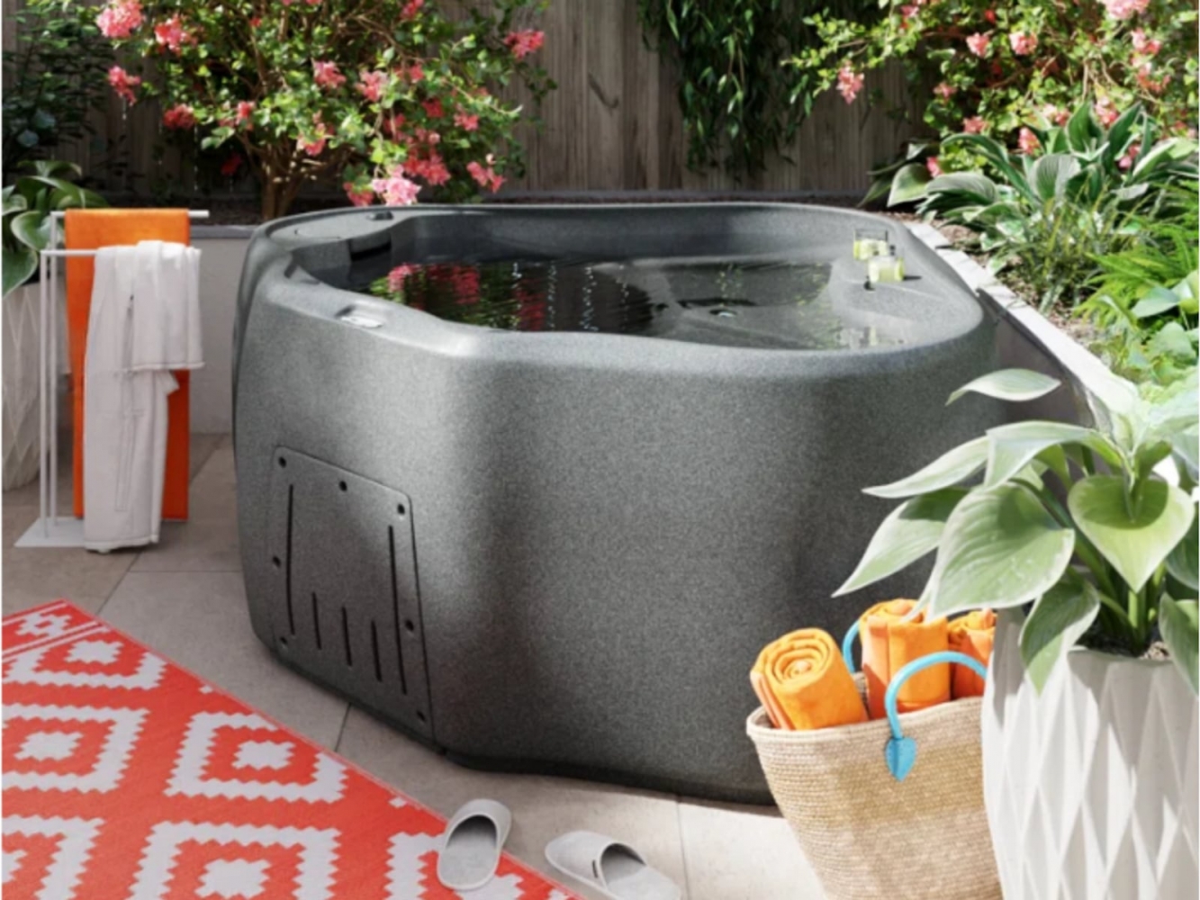 Wayfair is having a rare 27% off sale on this plug-and-play hot tub that's perfect for small spaces