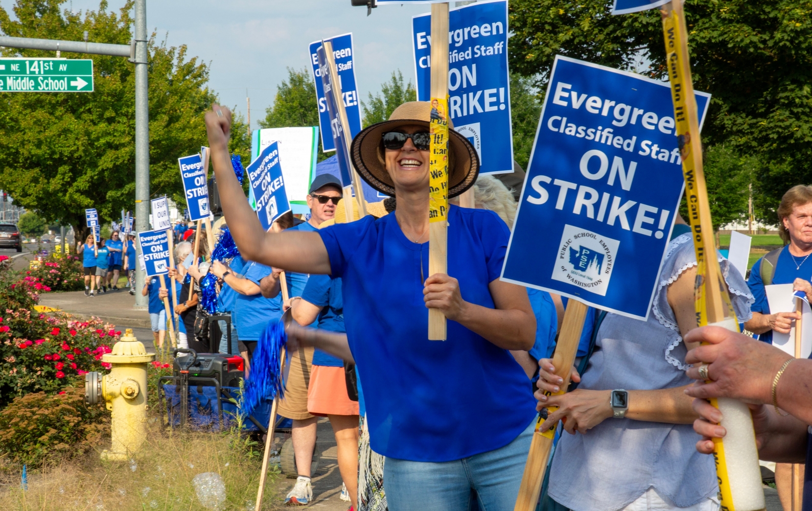 Evergreen school employees strike as districts across the Northwest start heading back to class