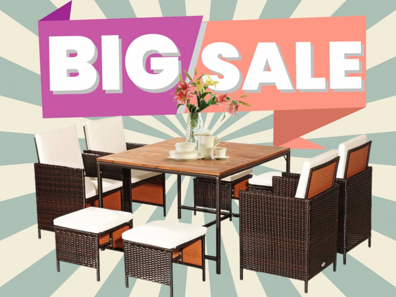 Major discount on outdoor furniture: Costway dining set 72% off at Target