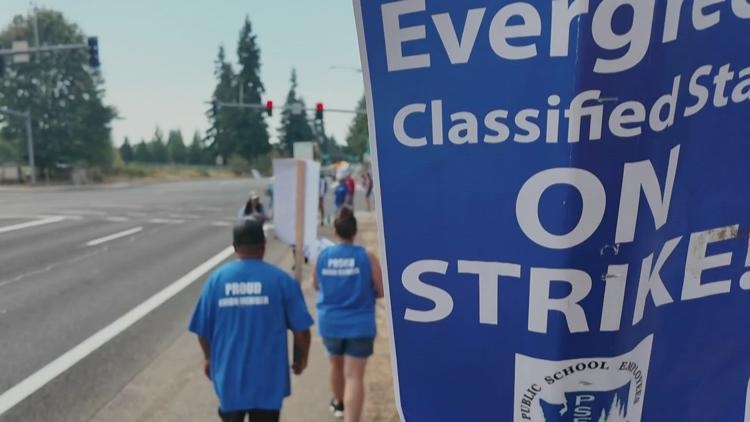 Strike enters second week as Evergreen school workers reject latest pay proposal
