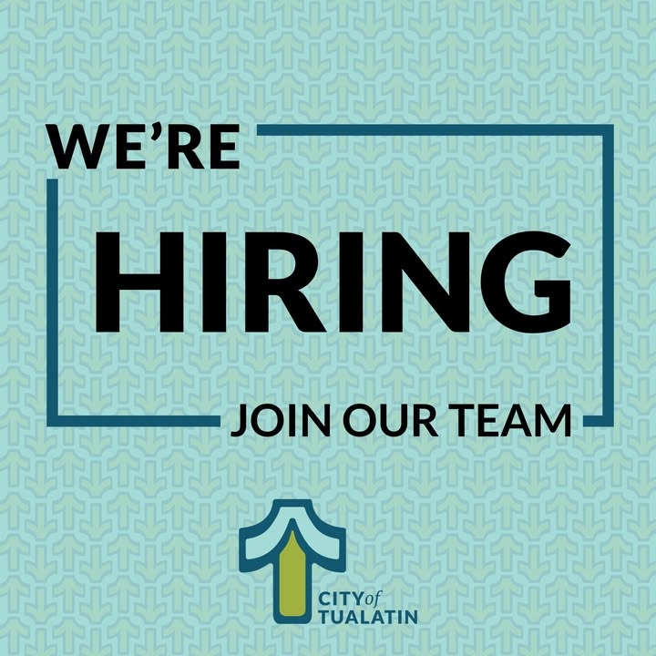 We’re hiring in Tualatin!
The City of Tualatin is currently looking for talented people to join our team. We have five exciting roles open right now, including:
Climate Action Program Manager
Engineering Associate
Project Engineer
Planning Manager
Policy Analyst
If you’re ready to make a difference in your community (or know someone who is), check out the full details and apply here: https://www.governmentjobs.com/careers/tualatinor
✨ Come grow with us!