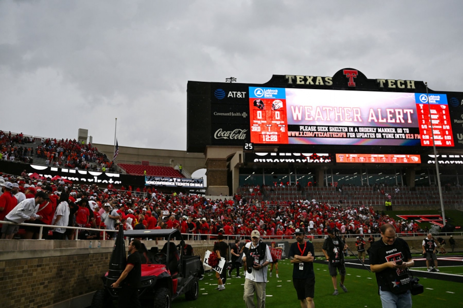 Oregon State vs. Texas Tech football game in weather delay