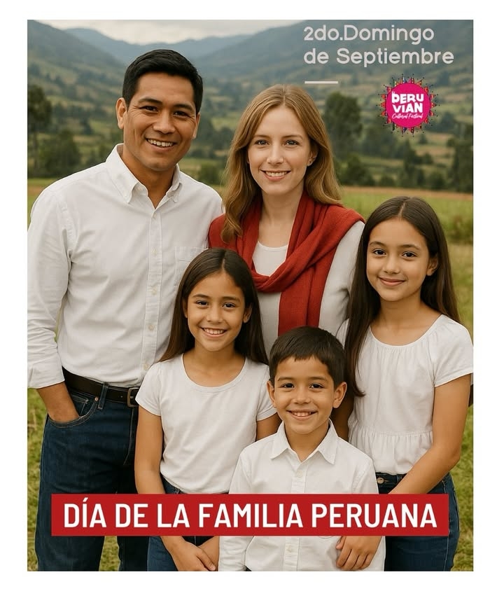 💙❤ Día de la Familia Peruana | Peruvian Family Day 💛🤍  
  
El segundo domingo de septiembre celebramos el Día de la Familia Peruana, una tradición que se conmemora desde 1982 para reconocer a la familia como el pilar fundamental de nuestra sociedad.  
Peruvians celebrate Peruvian Family Day on the second Sunday of September, a tradition observed since 1982 to recognize the family as the cornerstone of our society.  
Este día nos invita a:  
👨‍👩‍👧‍👦 Fortalecer la unión familiar – Strengthen family bonds  
💞 Fomentar el respeto y el afecto – Promote respect and love  
🌱 Transmitir valores y principios para una sociedad más justa – Pass on values for a fairer society  
  
✨ Porque una familia unida es la base de un país con esperanza y futuro.  
✨ Because a united family is the foundation of a country full of hope and a bright future.  
  
#PeruvianCulturalFestival #PeruvianFamilyDay#CulturaQueConecta #CultureThatConnects
