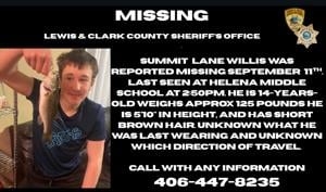 14-year-old missing from Helena Middle School