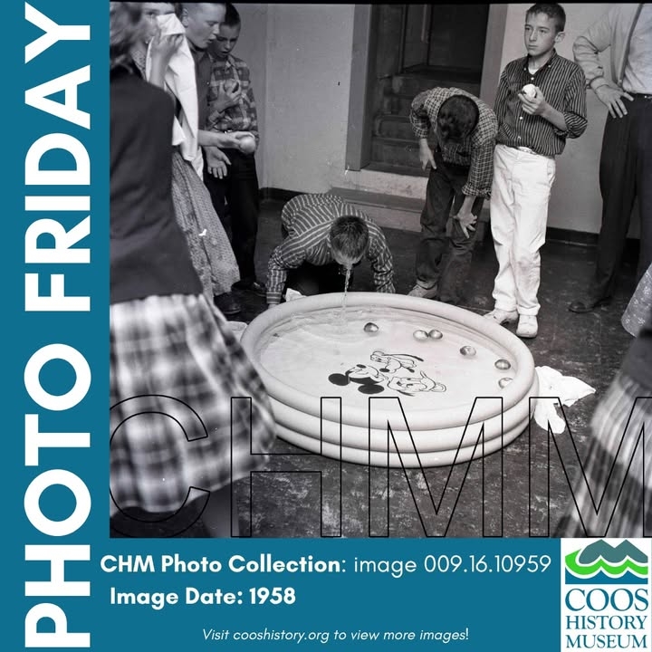 #PhotoFriday Apple-Bobbing Fun ππ
Halloween parties in the 1950s werenβt complete without a round of apple bobbing! Make sure you join us for our Night at the Museum fundraiser-party on October 24th! π»
#PhotoFriday #HalloweenHistory #CoosHistoryMuseum #ThrowbackHalloween