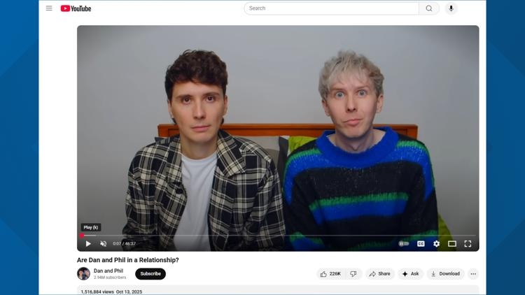 YouTubers Dan and Phil reveal they've been dating for 16 years