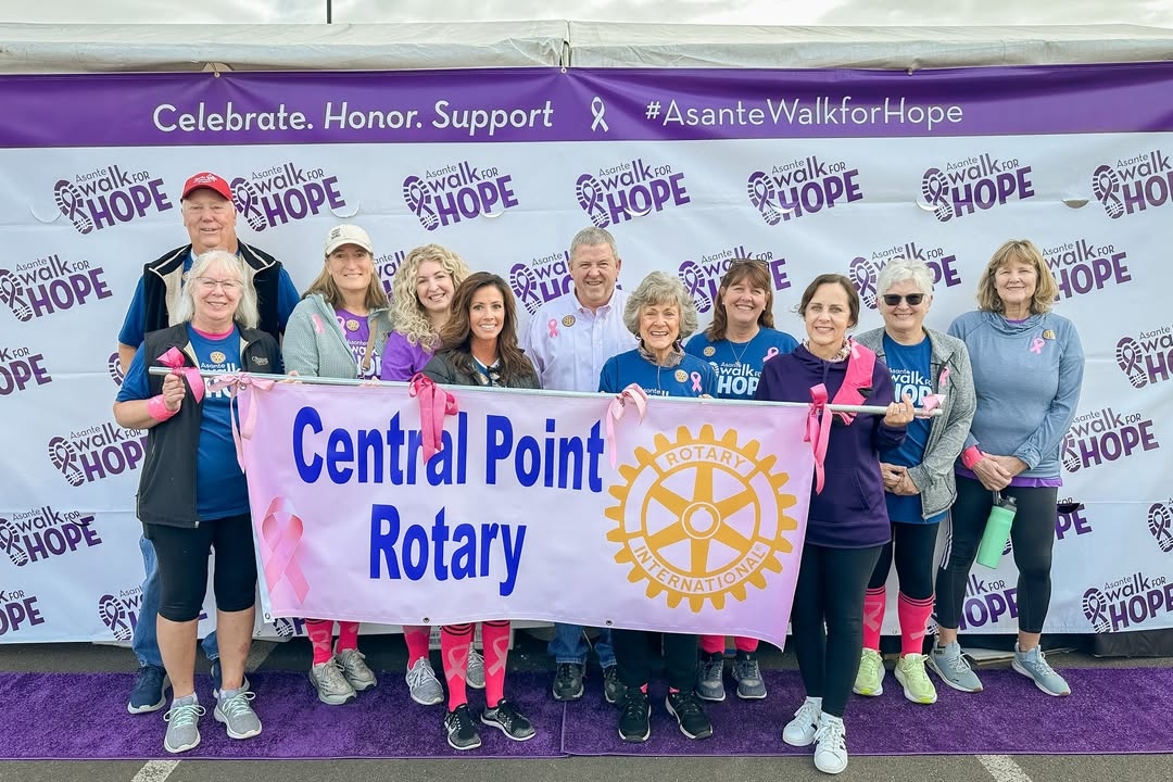 Congratulations to Central Point Rotary for your participation in the Walk of Hope on October 4. The Asante Walk for Hope honors cancer survivors, caregivers, and those we’ve lost. Since 2022, Walk for Hope has been the leading event in southern Oregon and northern California, raising nearly $400,000 to support local cancer care through Asante.   
  
I think we can all agree that this is Rotary spirit at work!
