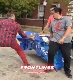 Illinois State University teaching assistant fired, arrested after flipping TPUSA table, mocking Jesus