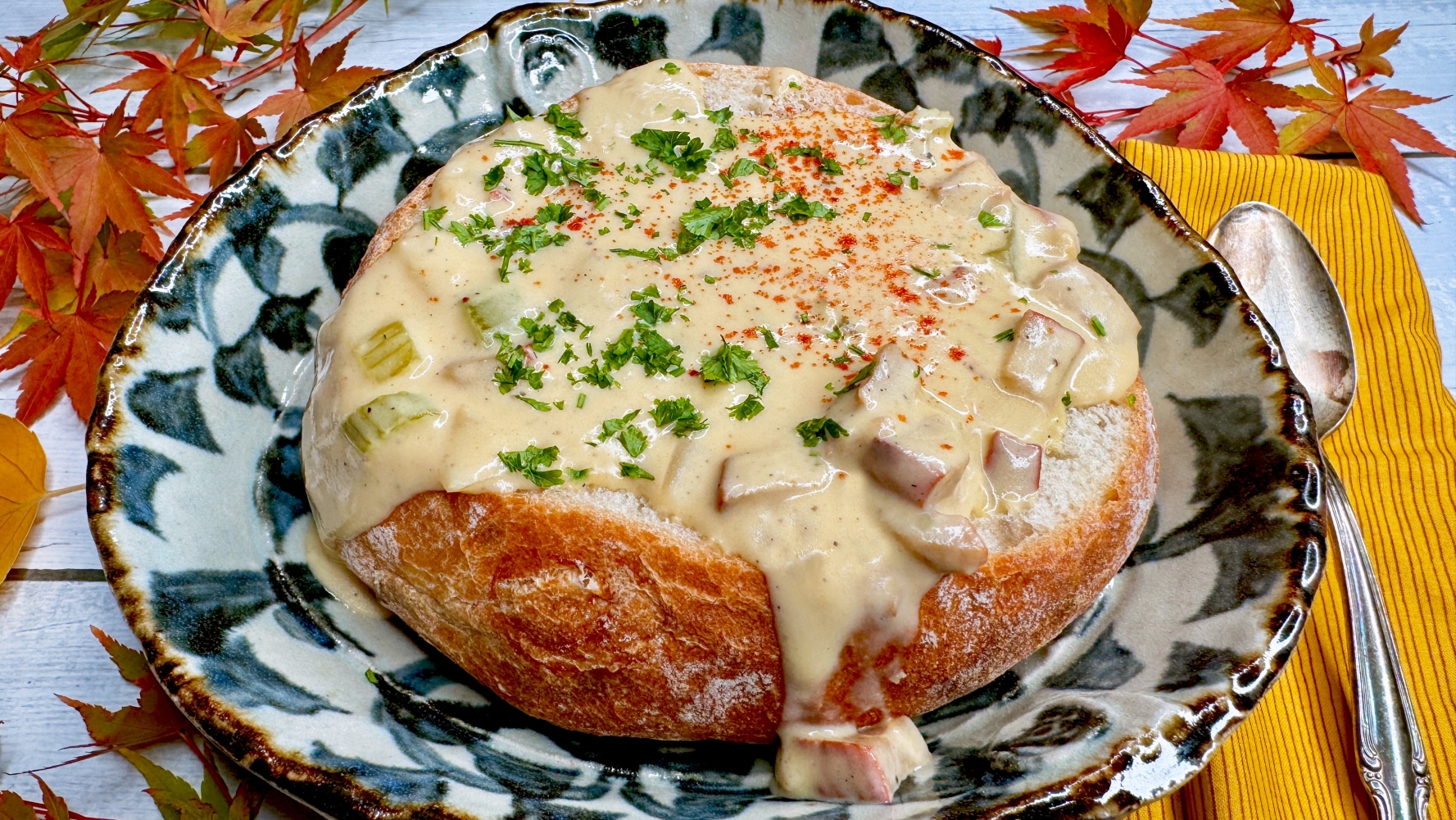 Superabundant recipe: This bread bowl of wild lobster mushroom chowder is like a stroll through the Oregon Coast Range